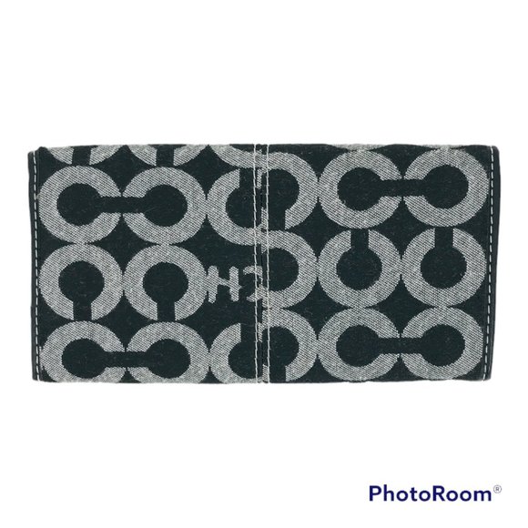 COACH POPPY SIGNATURE WALLET LEATHER AND CANVAS - Picture 3 of 11